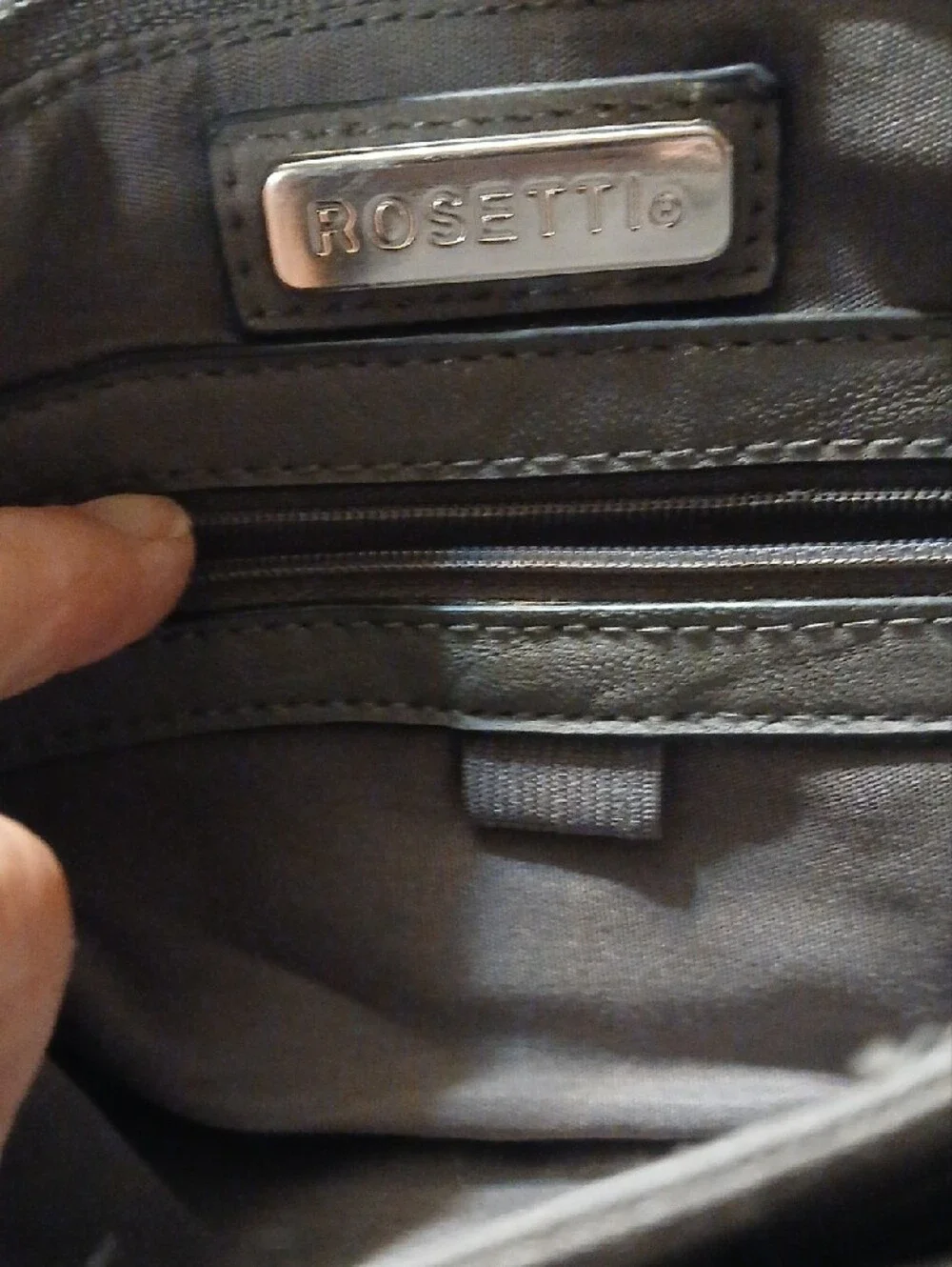 Rosetti Light Gray Crossbody Bag with Front Pockets